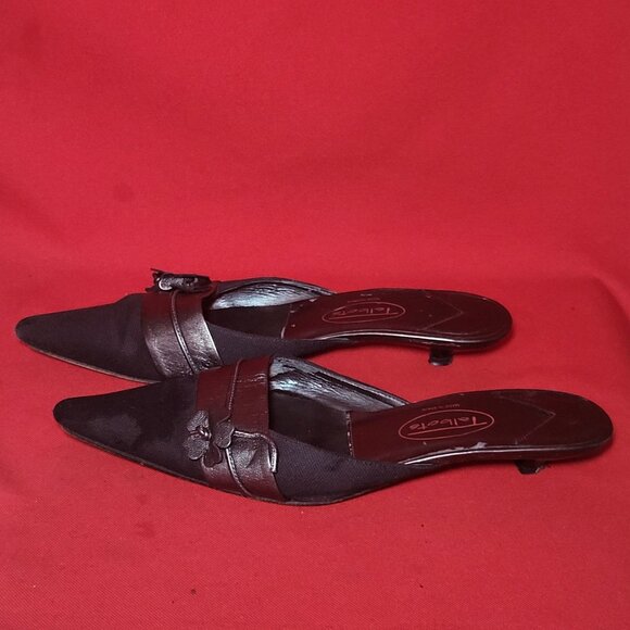 Talbot Black Pumps Low Heel Mules 5 1/2 M - Picture 12 of 13